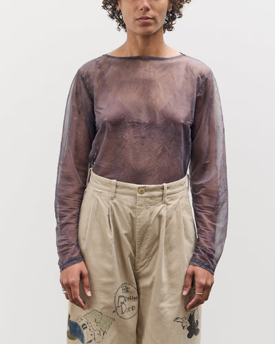 Kapital Sheer Jersey DIP-DYE Boat-Neck Long Sleeve T, Purple