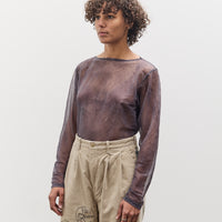 Kapital Sheer Jersey DIP-DYE Boat-Neck Long Sleeve T, Purple
