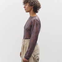 Kapital Sheer Jersey DIP-DYE Boat-Neck Long Sleeve T, Purple