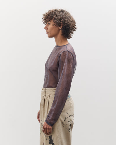 Kapital Sheer Jersey DIP-DYE Boat-Neck Long Sleeve T, Purple