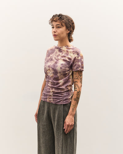 Kapital Sheer Jersey Tie-Dye Gather T, Purple