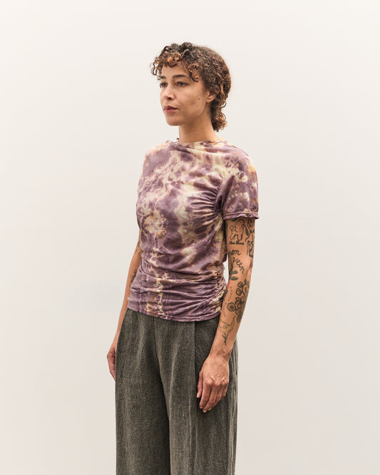 Kapital Sheer Jersey Tie-Dye Gather T, Purple