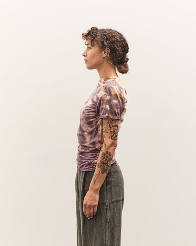 Kapital Sheer Jersey Tie-Dye Gather T, Purple