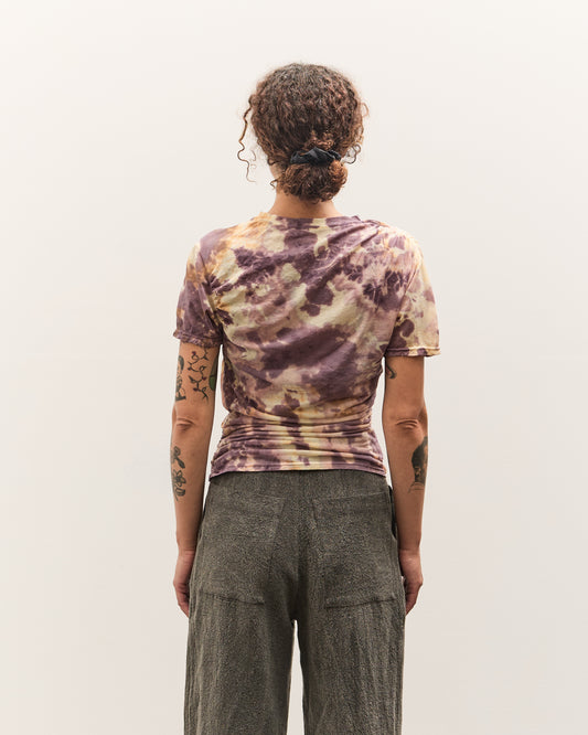 Kapital Sheer Jersey Tie-Dye Gather T, Purple