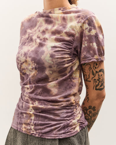 Kapital Sheer Jersey Tie-Dye Gather T, Purple
