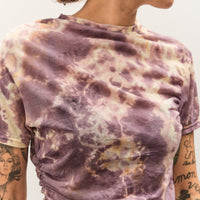 Kapital Sheer Jersey Tie-Dye Gather T, Purple