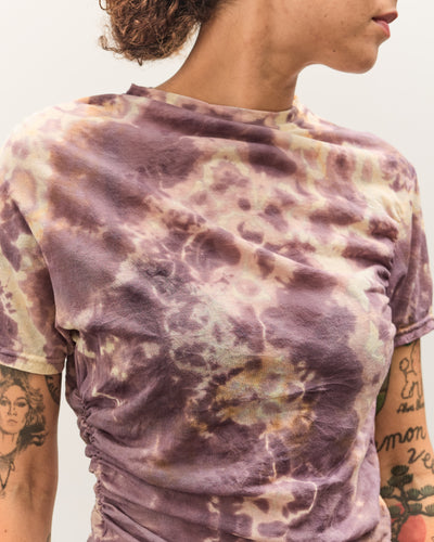 Kapital Sheer Jersey Tie-Dye Gather T, Purple