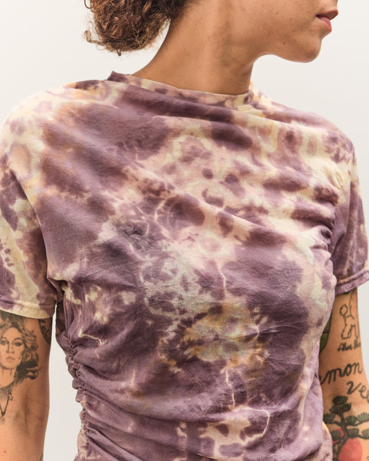 Kapital Sheer Jersey Tie-Dye Gather T, Purple