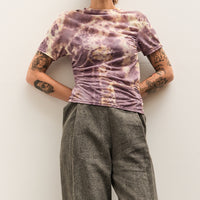 Kapital Sheer Jersey Tie-Dye Gather T, Purple