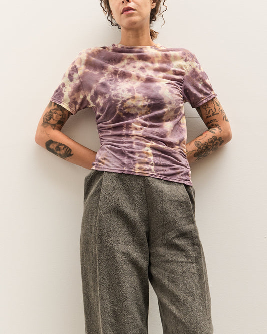 Kapital Sheer Jersey Tie-Dye Gather T, Purple