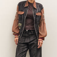 Kapital Sheer Pearl Mosquito Guard 2TONES Vietnam JKT, BLKxBR
