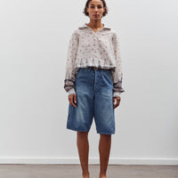 Kapital Sheer Sarasa Calico Gathered Sleeve Blouson, Ecru