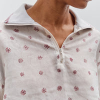 Kapital Sheer Sarasa Calico Gathered Sleeve Blouson, Ecru