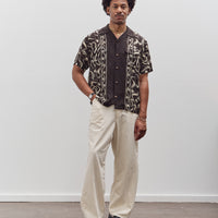 Kapital Silk Rayon Okura Short Sleeve Camp Collar Shirt, I-B