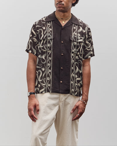 Kapital Silk Rayon Okura Short Sleeve Camp Collar Shirt, I-B