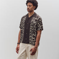 Kapital Silk Rayon Okura Short Sleeve Camp Collar Shirt, I-B