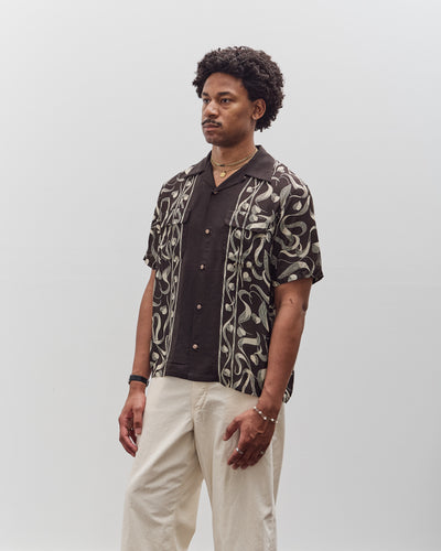 Kapital Silk Rayon Okura Short Sleeve Camp Collar Shirt, I-B