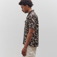 Kapital Silk Rayon Okura Short Sleeve Camp Collar Shirt, I-B