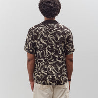 Kapital Silk Rayon Okura Short Sleeve Camp Collar Shirt, I-B
