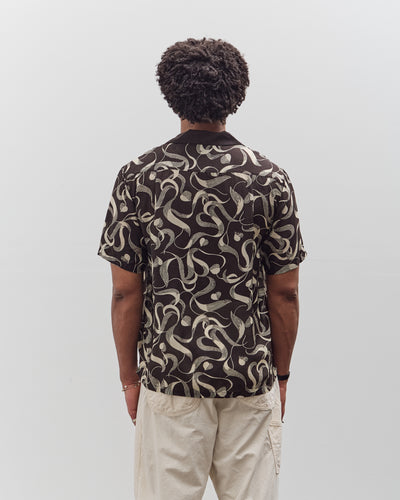 Kapital Silk Rayon Okura Short Sleeve Camp Collar Shirt, I-B