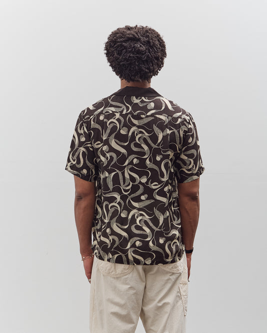 Kapital Silk Rayon Okura Short Sleeve Camp Collar Shirt, I-B