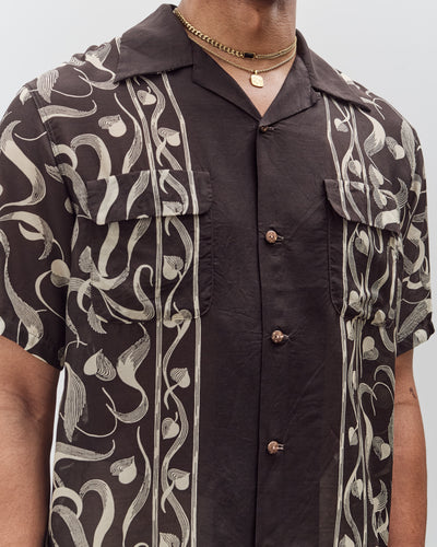 Kapital Silk Rayon Okura Short Sleeve Camp Collar Shirt, I-B
