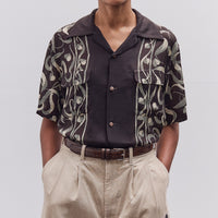 Kapital Silk Rayon Okura Short Sleeve Camp Collar Shirt, I-B
