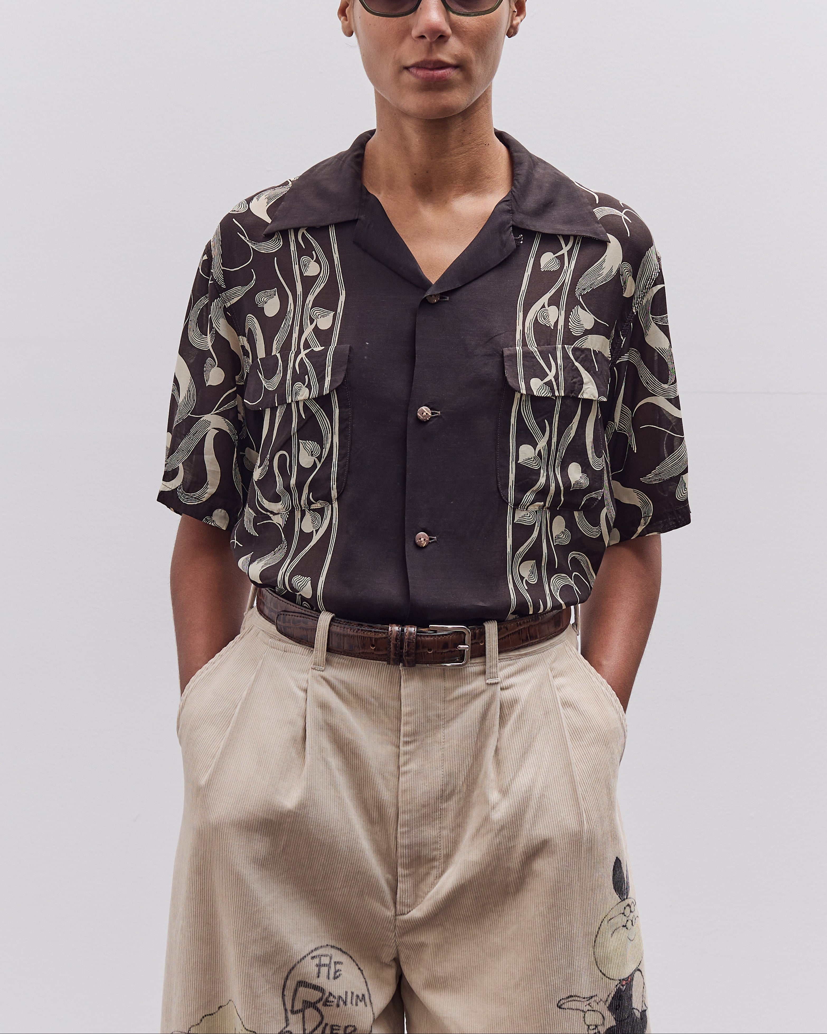 Silk Rayon Okura Short Sleeve Camp Collar Shirt, I-B – Glasswing