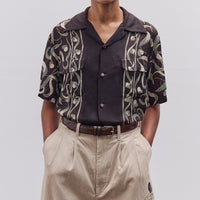 Kapital Silk Rayon Okura Short Sleeve Camp Collar Shirt, I-B