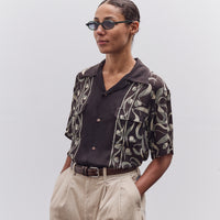 Kapital Silk Rayon Okura Short Sleeve Camp Collar Shirt, I-B