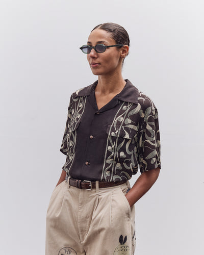 Kapital Silk Rayon Okura Short Sleeve Camp Collar Shirt, I-B