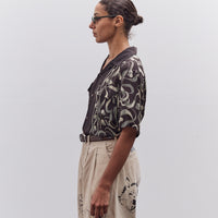 Kapital Silk Rayon Okura Short Sleeve Camp Collar Shirt, I-B