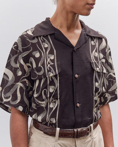Kapital Silk Rayon Okura Short Sleeve Camp Collar Shirt, I-B