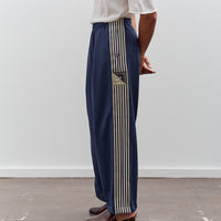 Kapital Smooth Jersey Baggy Track Pants (BannerStripe), Navy