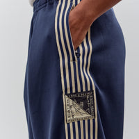Kapital Smooth Jersey Baggy Track Pants (BannerStripe), Navy