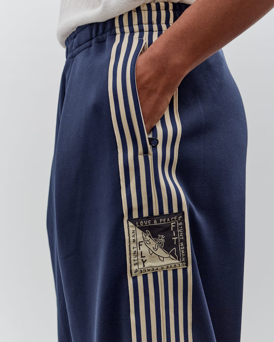 Kapital Smooth Jersey Baggy Track Pants (BannerStripe), Navy