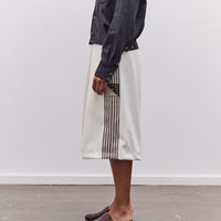 Kapital Smooth Jersey Rice Track Shorts (Banner Stripe), White