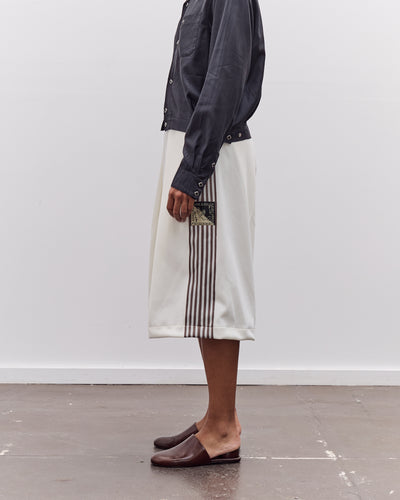 Kapital Smooth Jersey Rice Track Shorts (Banner Stripe), White