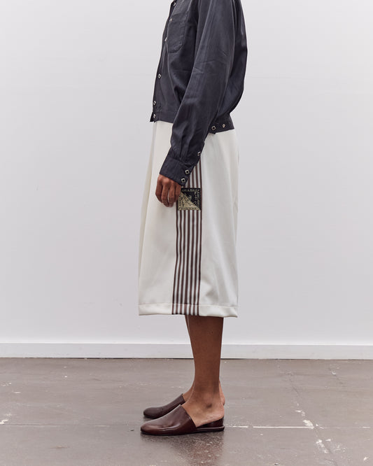 Kapital Smooth Jersey Rice Track Shorts (Banner Stripe), White