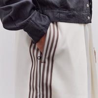 Kapital Smooth Jersey Rice Track Shorts (Banner Stripe), White