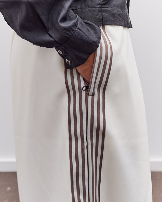 Kapital Smooth Jersey Rice Track Shorts (Banner Stripe), White