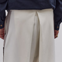 Kapital Smooth Jersey Rice Track Shorts (Banner Stripe) Unisex, White