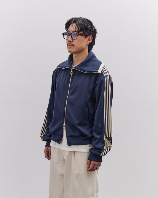 Kapital Smooth Jersey Sailor Track JKT Unisex (BannerStripe), Navy