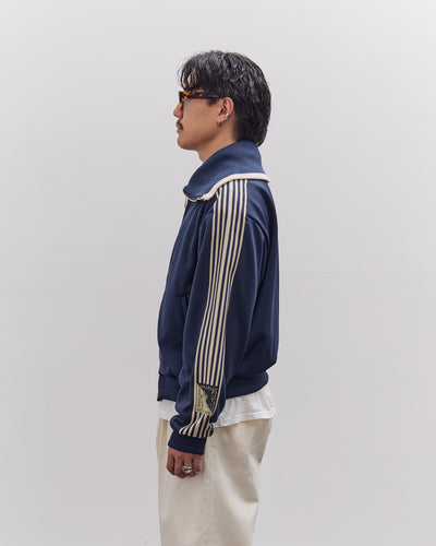 Kapital Smooth Jersey Sailor Track JKT Unisex (BannerStripe), Navy