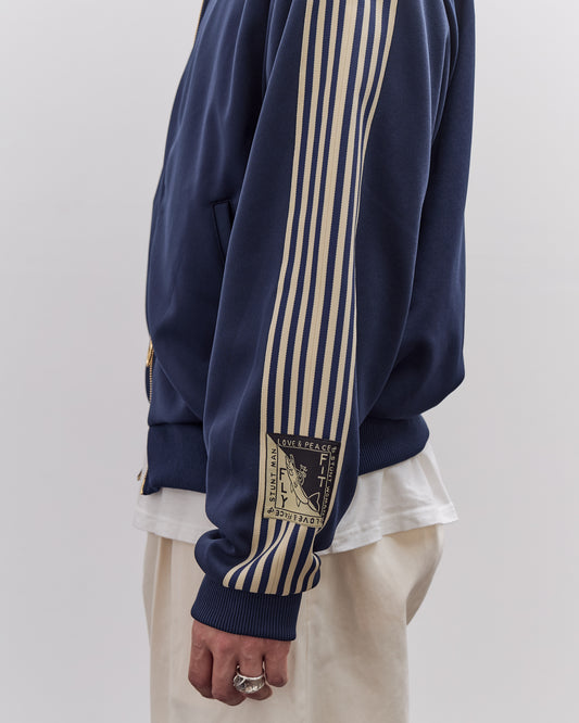 Kapital Smooth Jersey Sailor Track JKT Unisex (BannerStripe), Navy