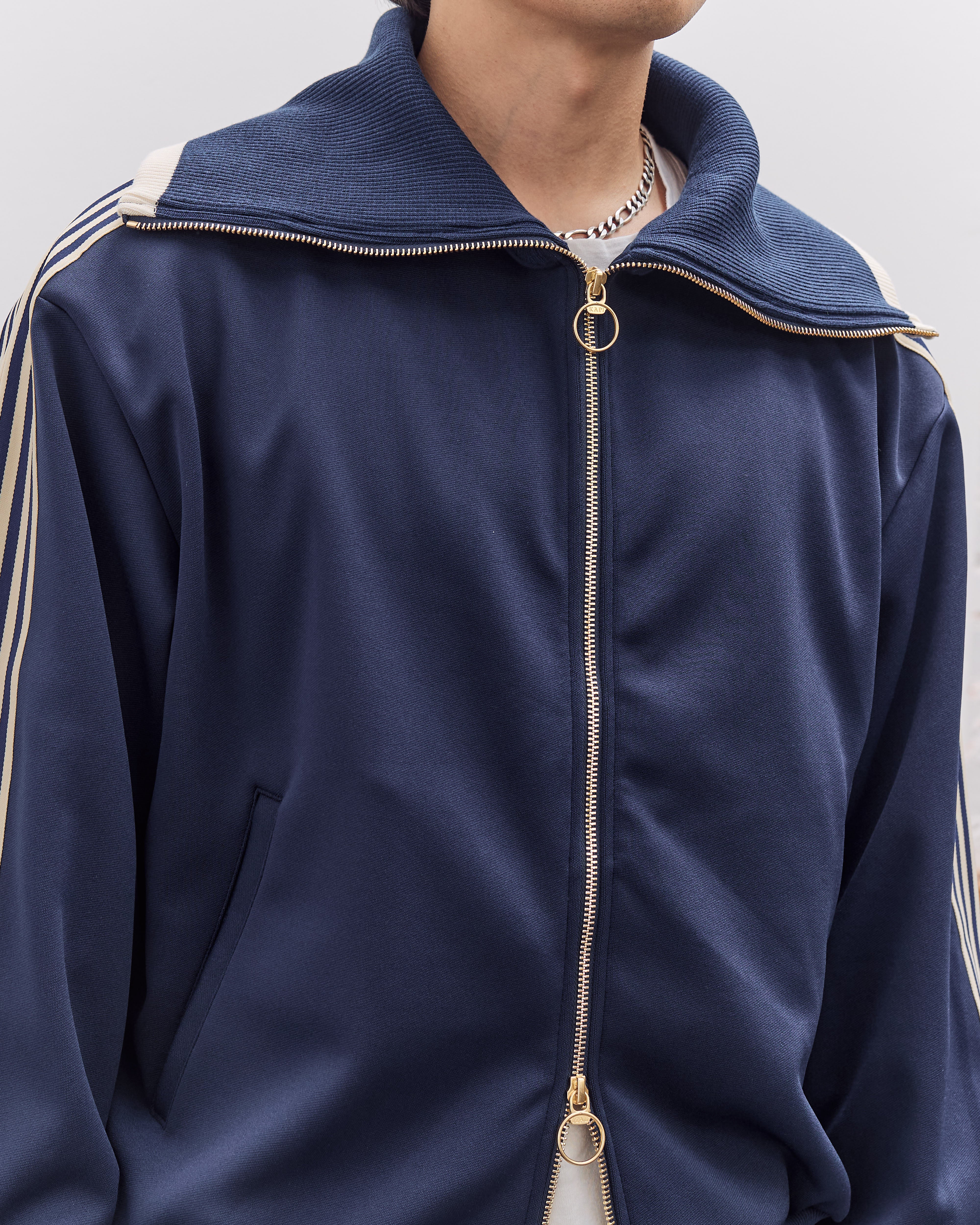Kapital Smooth Jersey Sailor Track JKT Unisex (BannerStripe), Navy