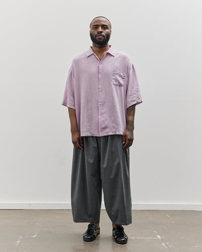 Kapital Unisex Soft Linen Open Collar BIG Shirt, LAVENDER