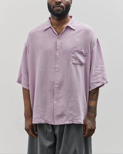 Kapital Unisex Soft Linen Open Collar BIG Shirt, LAVENDER