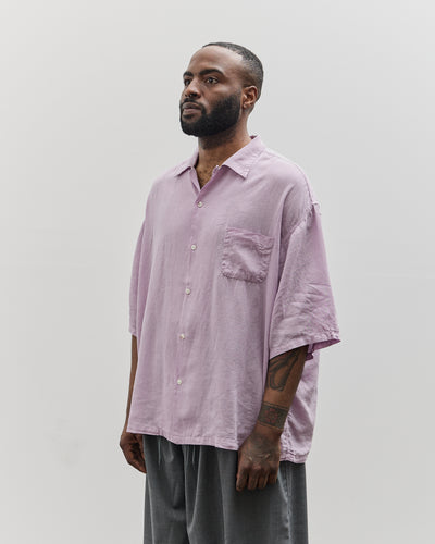 Kapital Unisex Soft Linen Open Collar BIG Shirt, LAVENDER