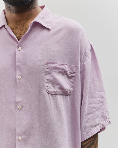 Kapital Unisex Soft Linen Open Collar BIG Shirt, LAVENDER
